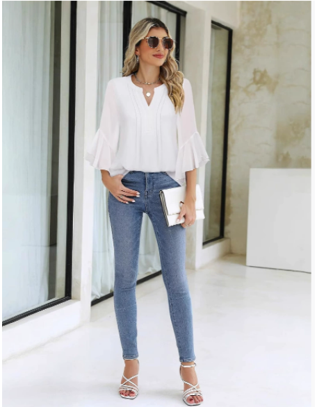 V-neck business shirt