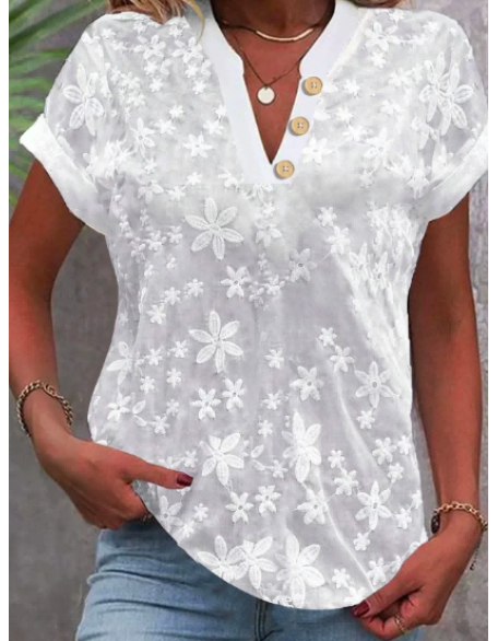 V-neck short sleeve