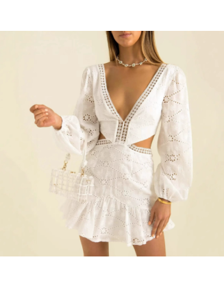 V-Neck Lace Dress