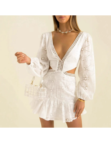 V-Neck Lace Dress